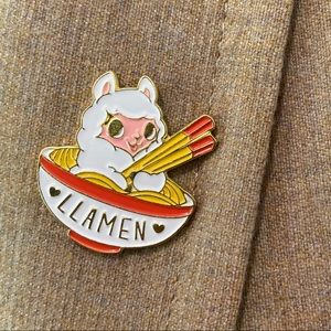 NWOT llamen ramen enamel pin